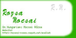 rozsa mocsai business card